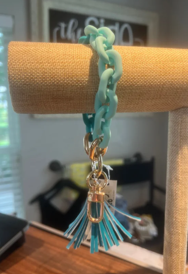 Turquoise Chain Keychain