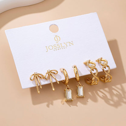 Trio Gold Earring Set