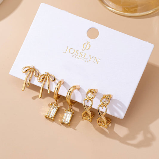 Trio Gold Earring Set