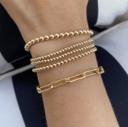 Gold Bead Stretch Bracelet