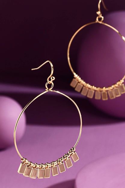 Wire Hoop Earrings with Charms