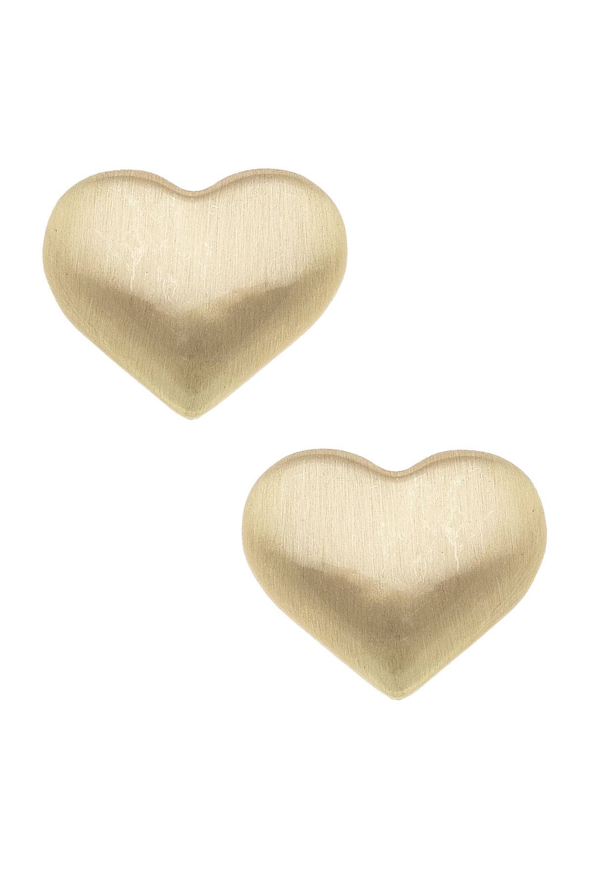 Puffed Heart Stud Earrings