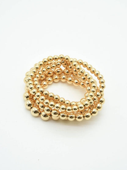 5 Piece Gold Stretch Bracelet Set