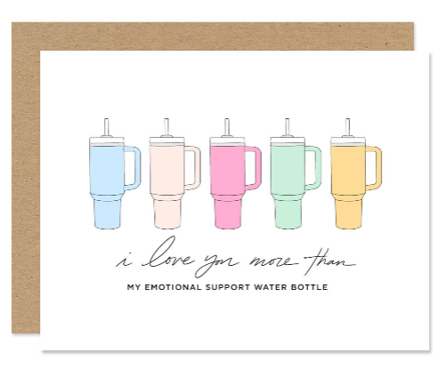 stanley water bottle love you card