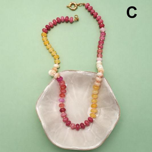 Natural Stone/Glass Mixed Necklace