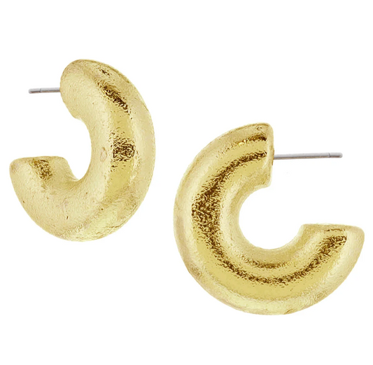 Gold Tubular Hoop Earrings