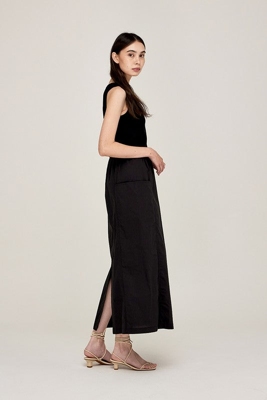 Jersey Mixed Maxi Dress