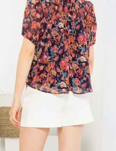 Navy Floral THML Top