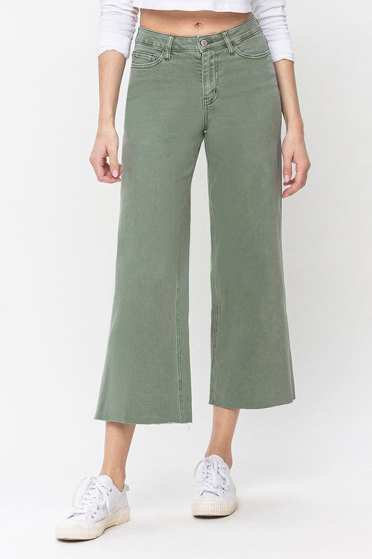 Vervet Olivia Green Crop Jeans