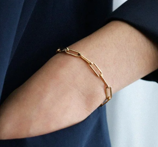 Gold Paperclip Bracelet