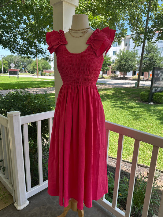Smocked Midi Dress