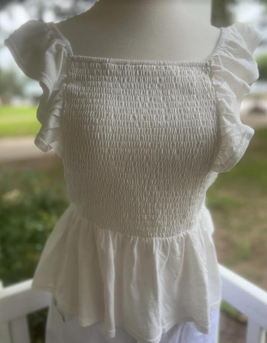 Ruffle Smocked Tank