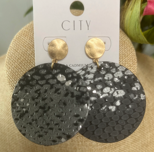 Snakeskin Leather Earrings